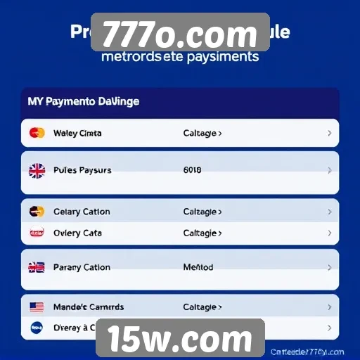 Métodos de pagamento aceitos no 777o.com